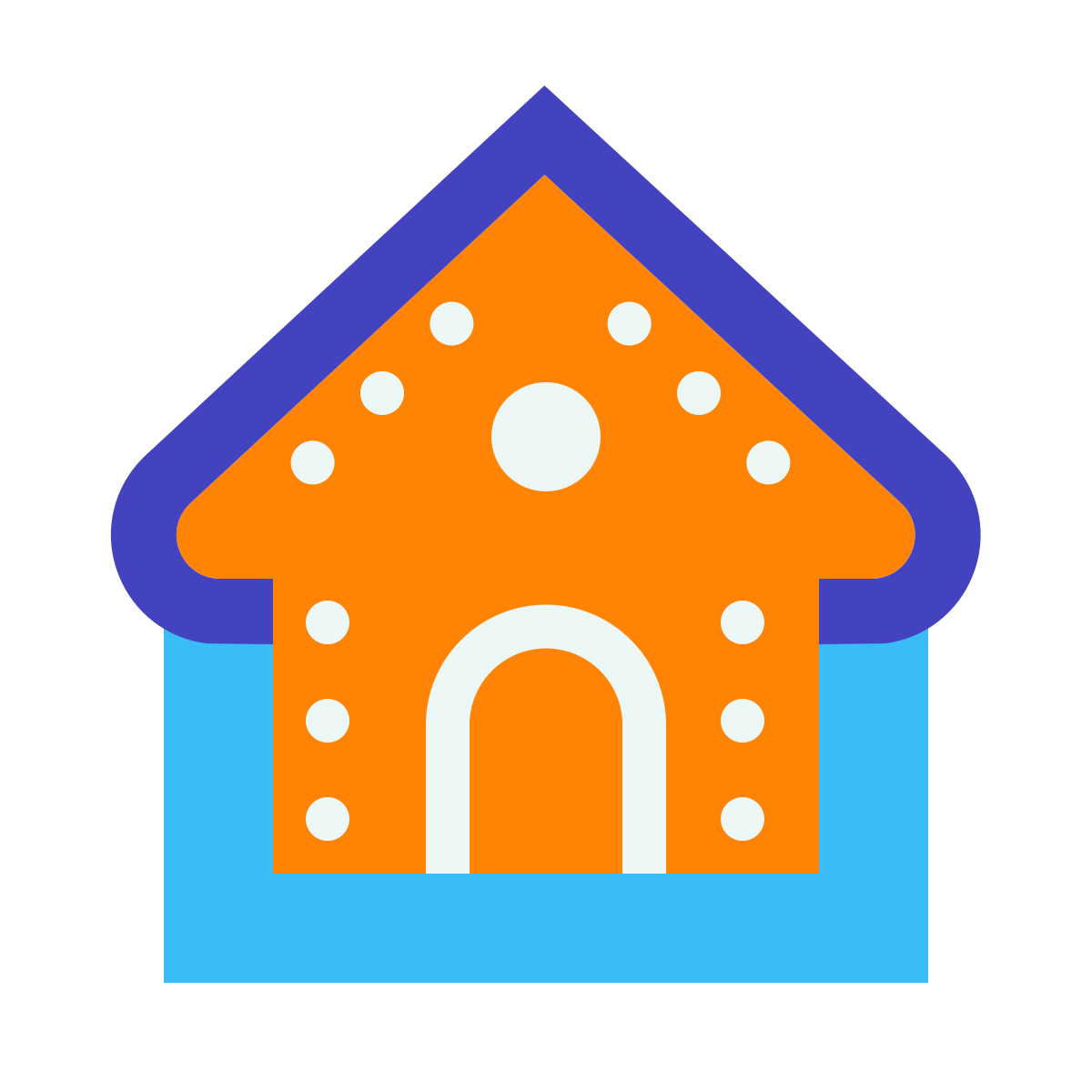 avantgarde style gingerbread house icon