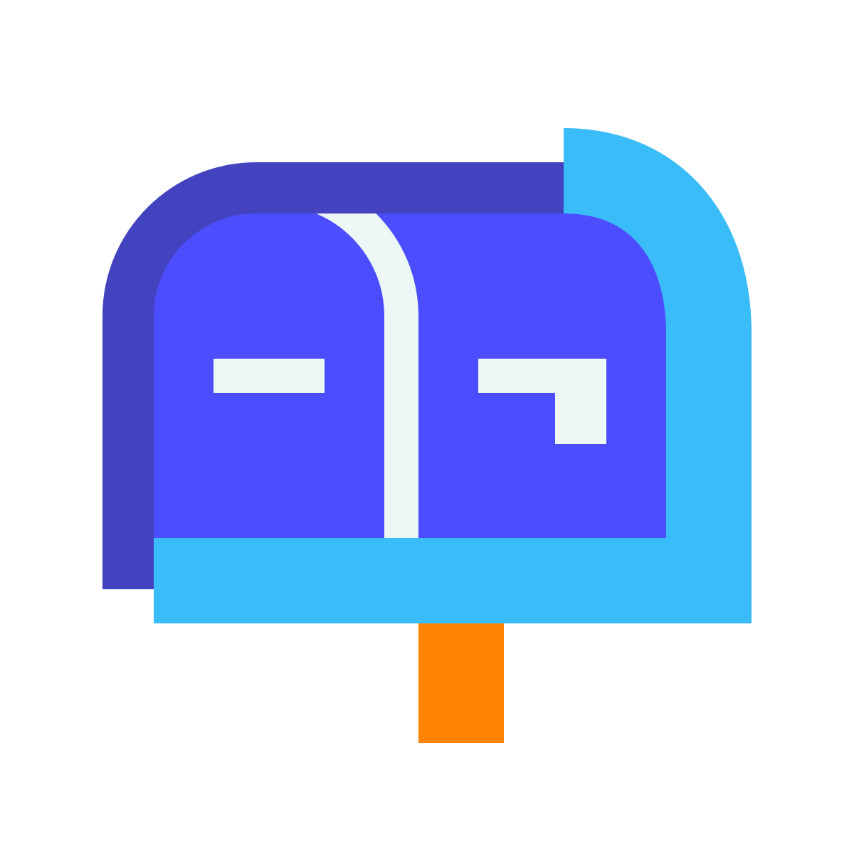 avantgarde style mailbox closed flag down icon
