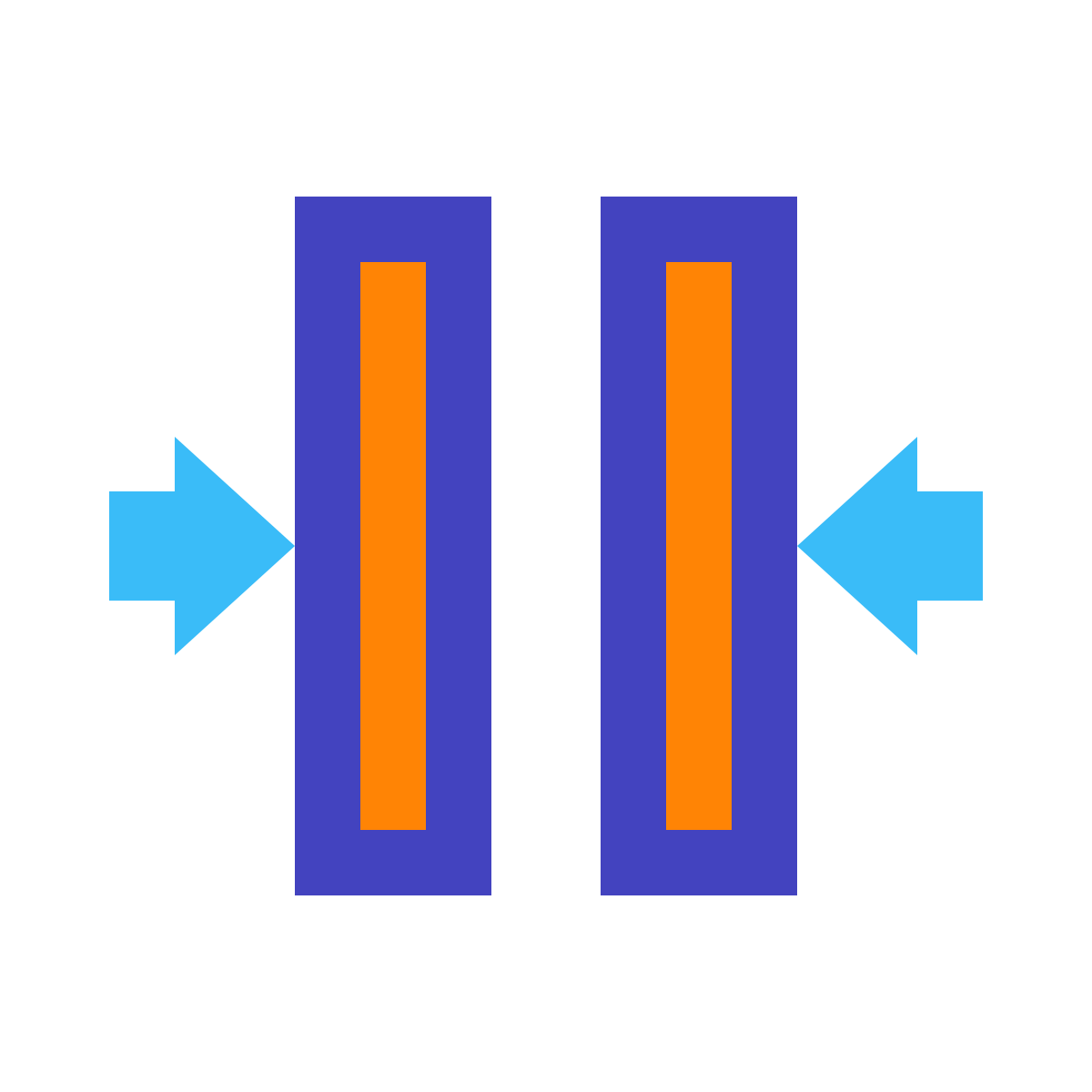 avantgarde style merge vertical icon