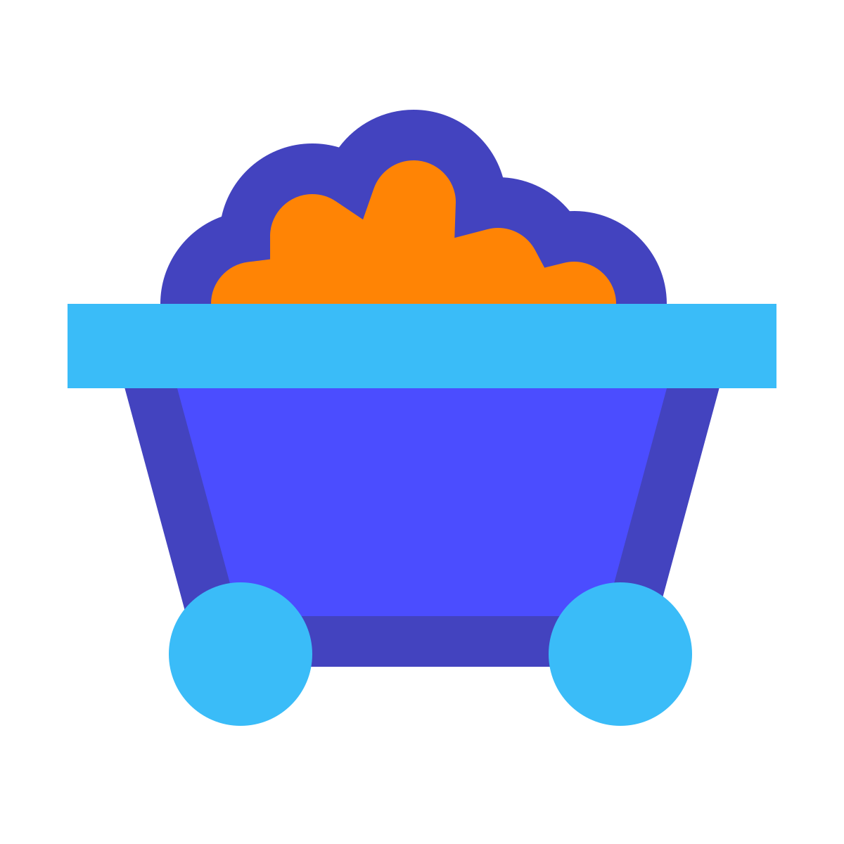 avantgarde style mine cart icon