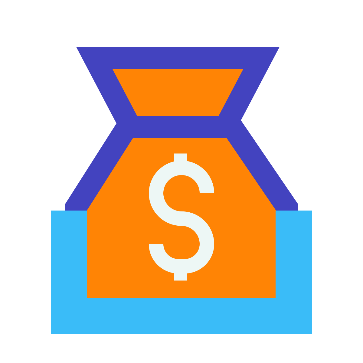 avantgarde style money bag icon