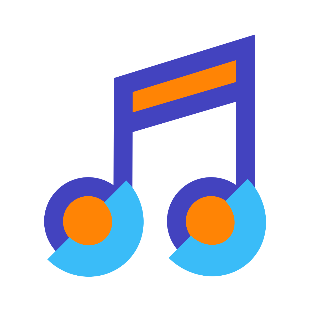 avantgarde style musical notes icon