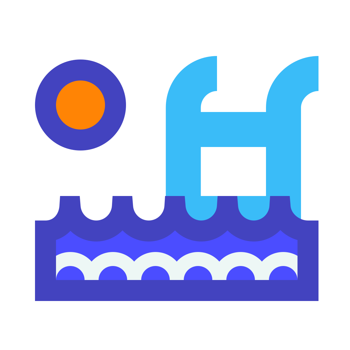 avantgarde style outdoor swimming pool icon
