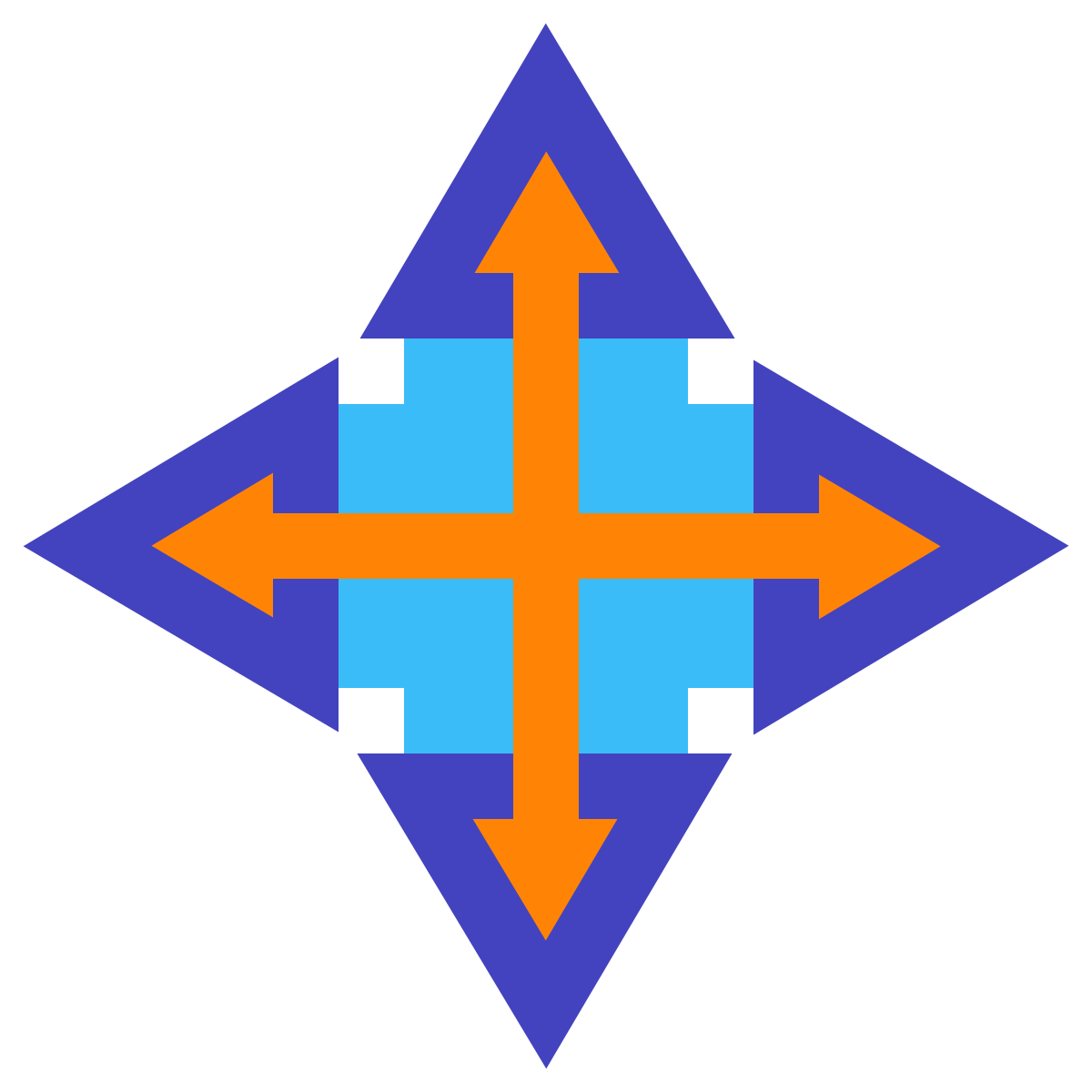 avantgarde style resize four directions icon