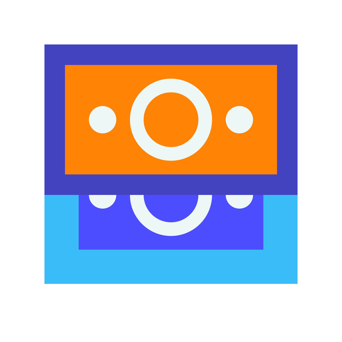avantgarde style stack of money icon