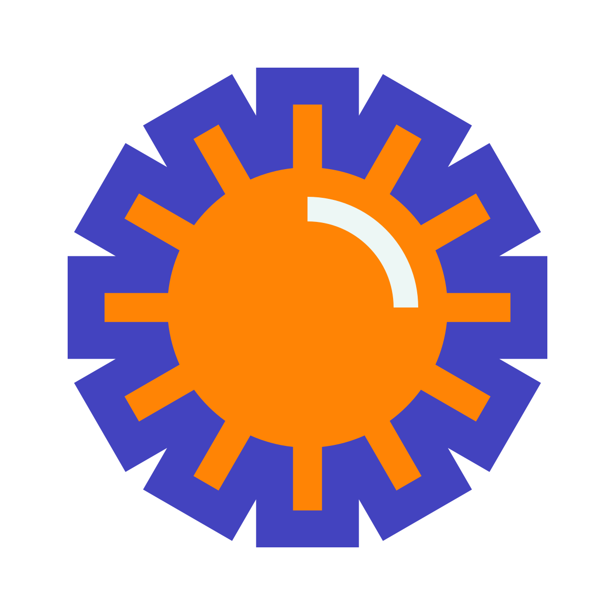 avantgarde style sun icon