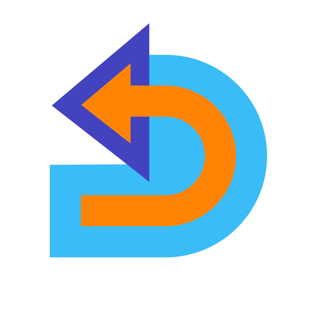 avantgarde style u turn to left icon