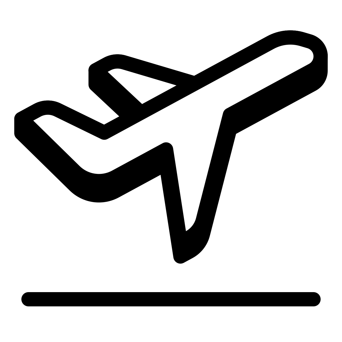 badges style airplane take off icon