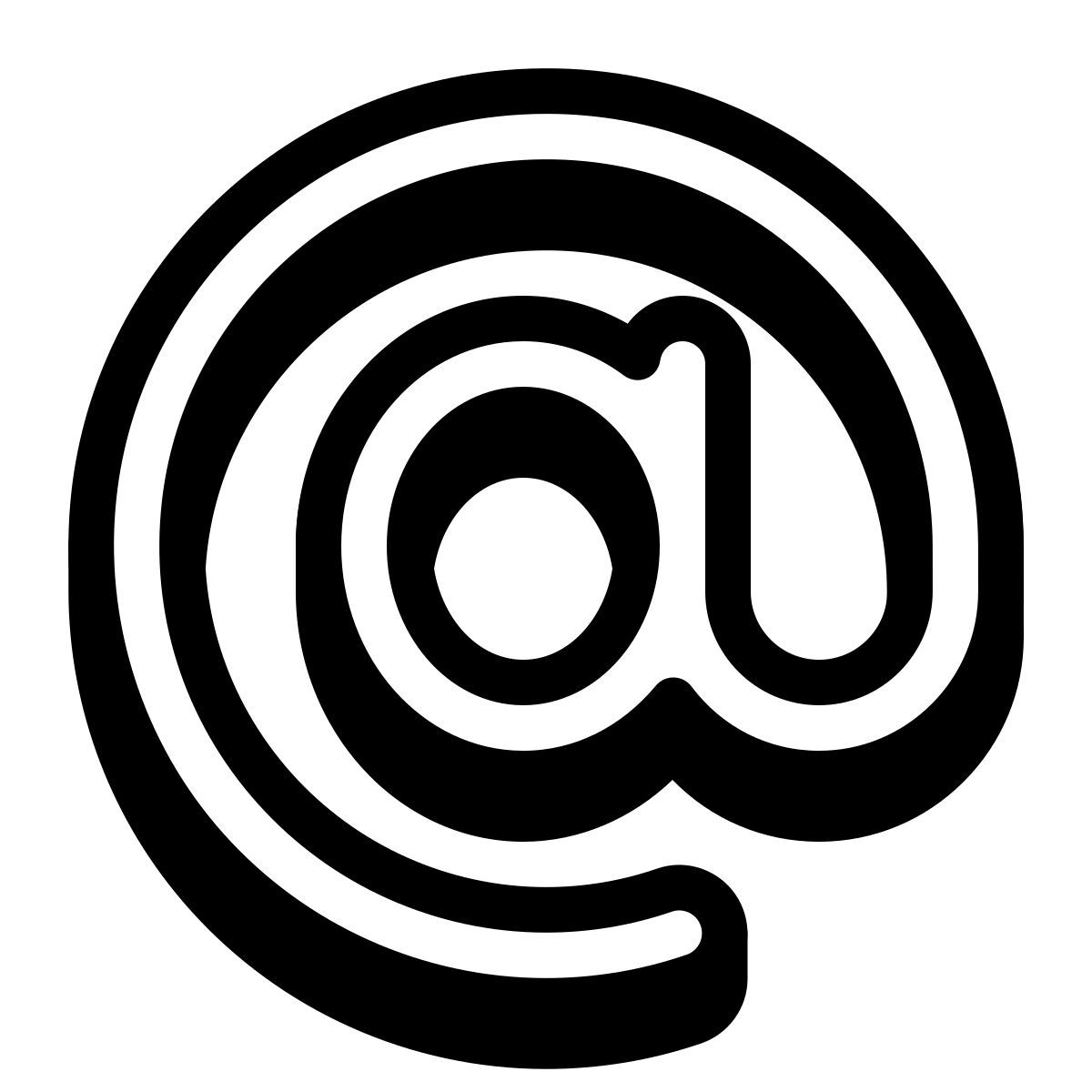 badges style at sign icon