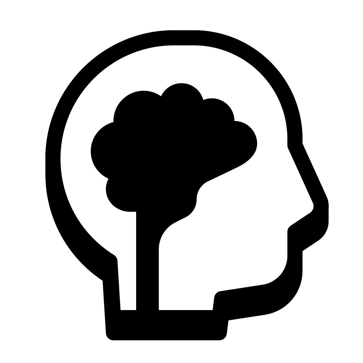 badges style head with brain icon