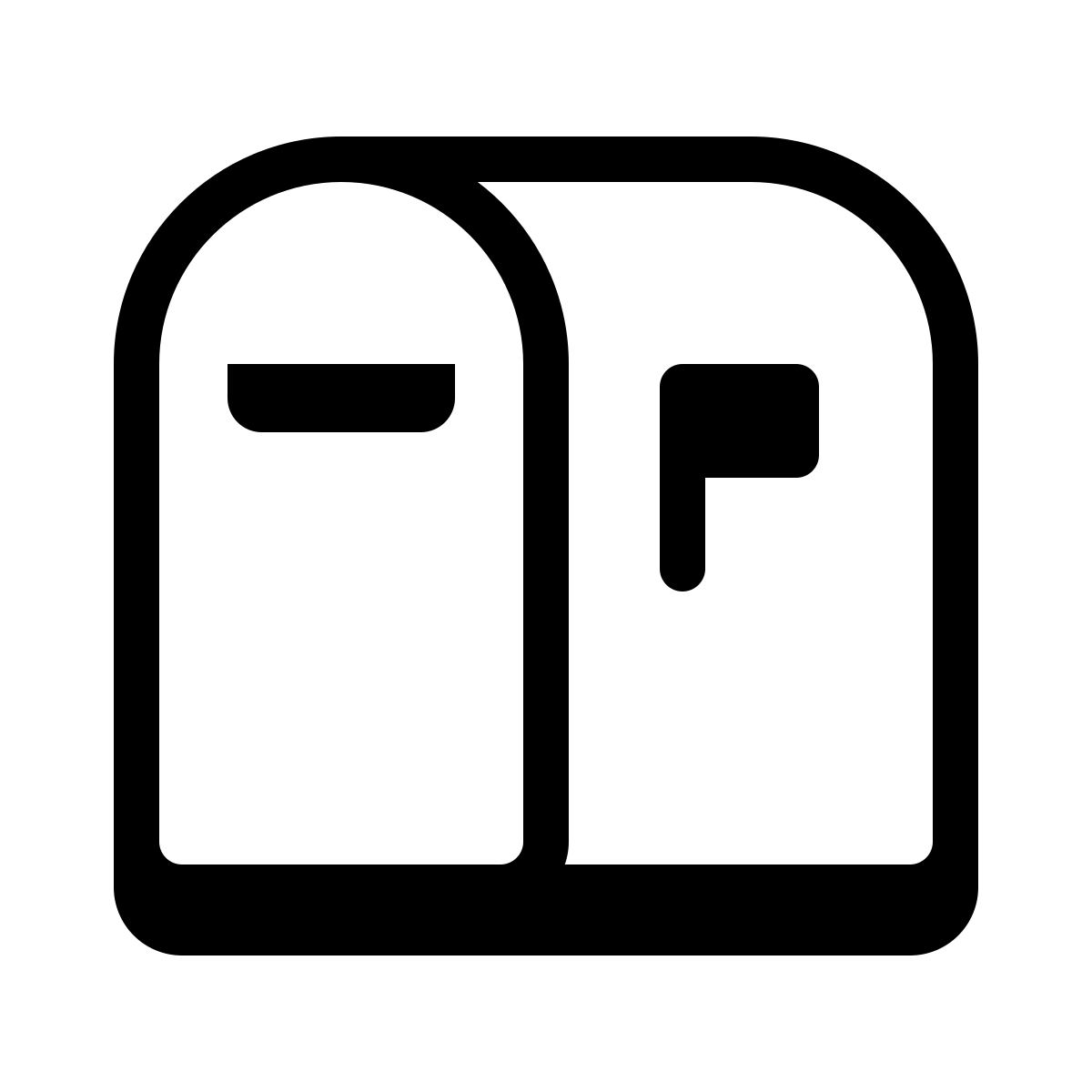 badges style mailbox closed flag up icon