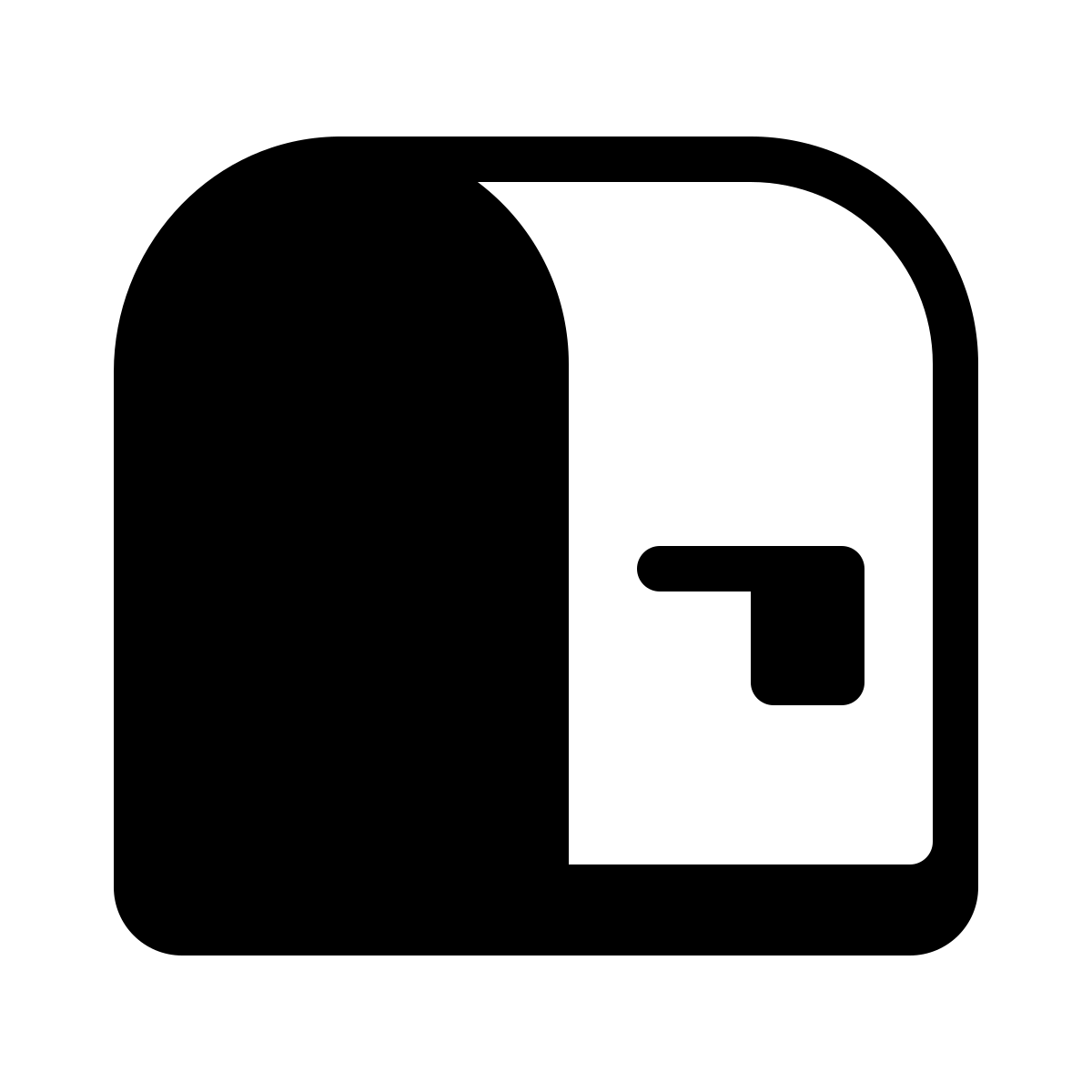 badges style mailbox opened flag down icon