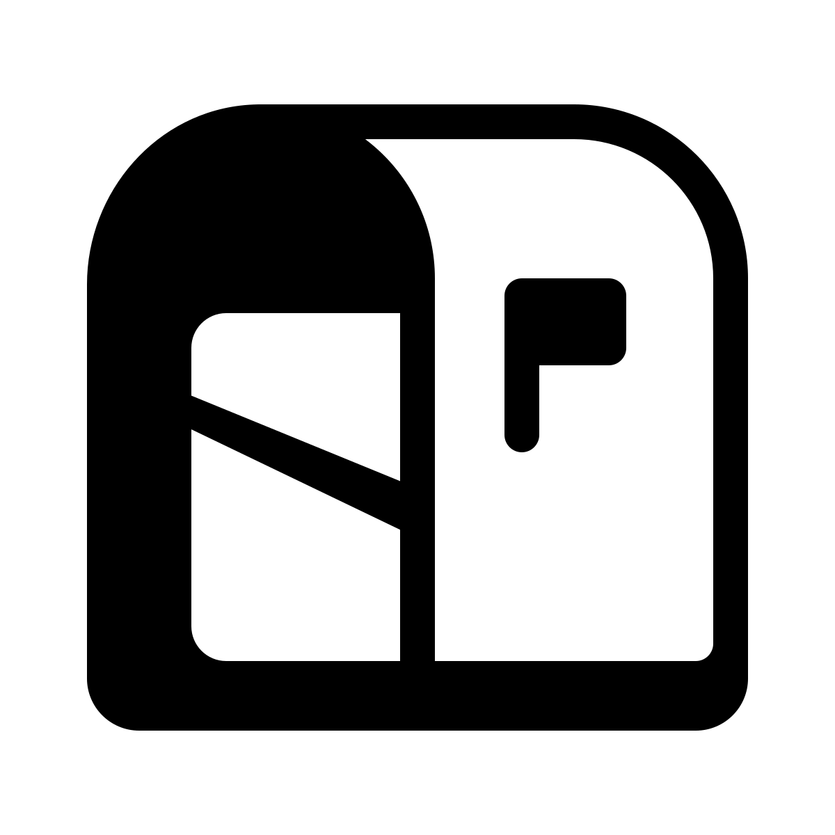 badges style mailbox opened flag up icon