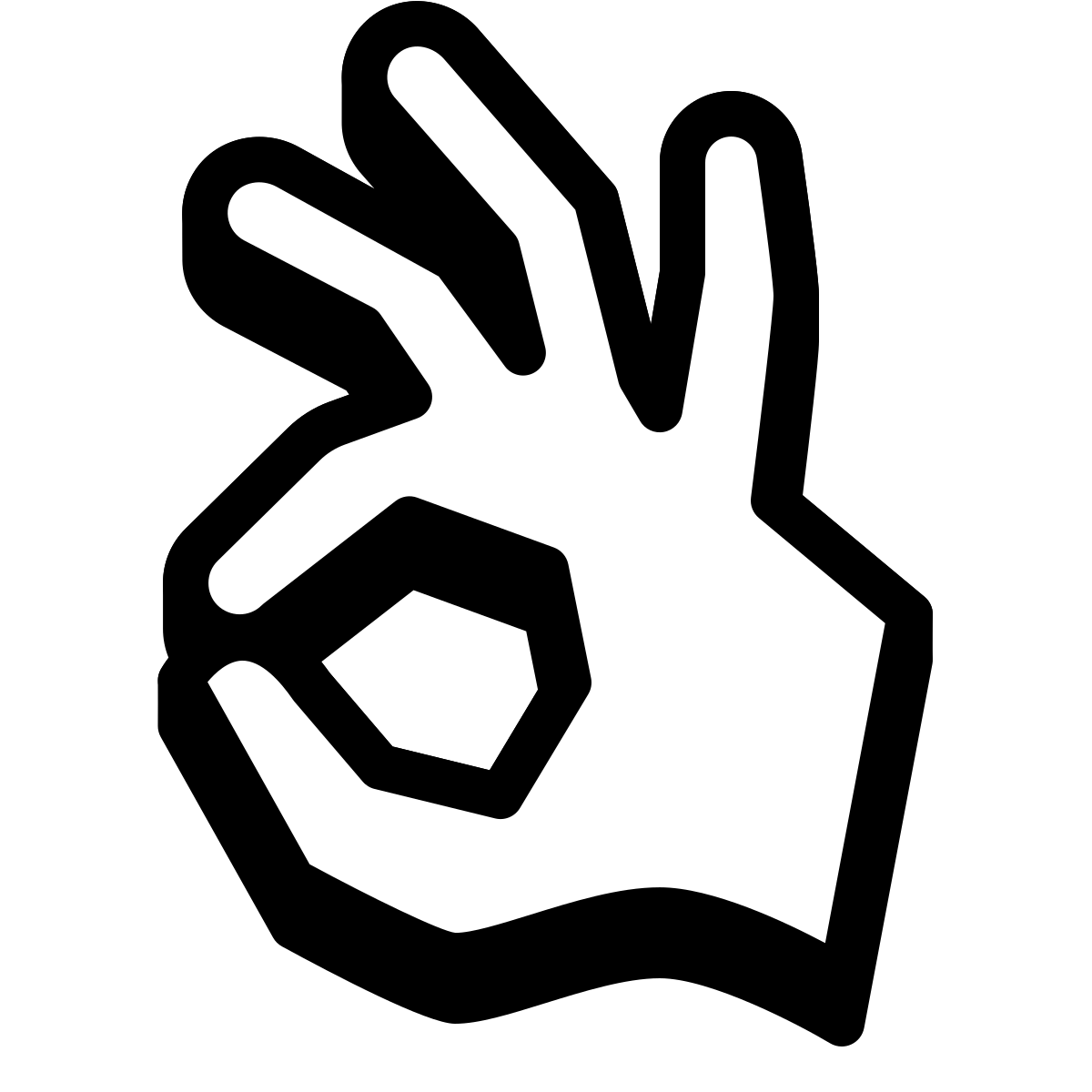 badges style ok hand icon
