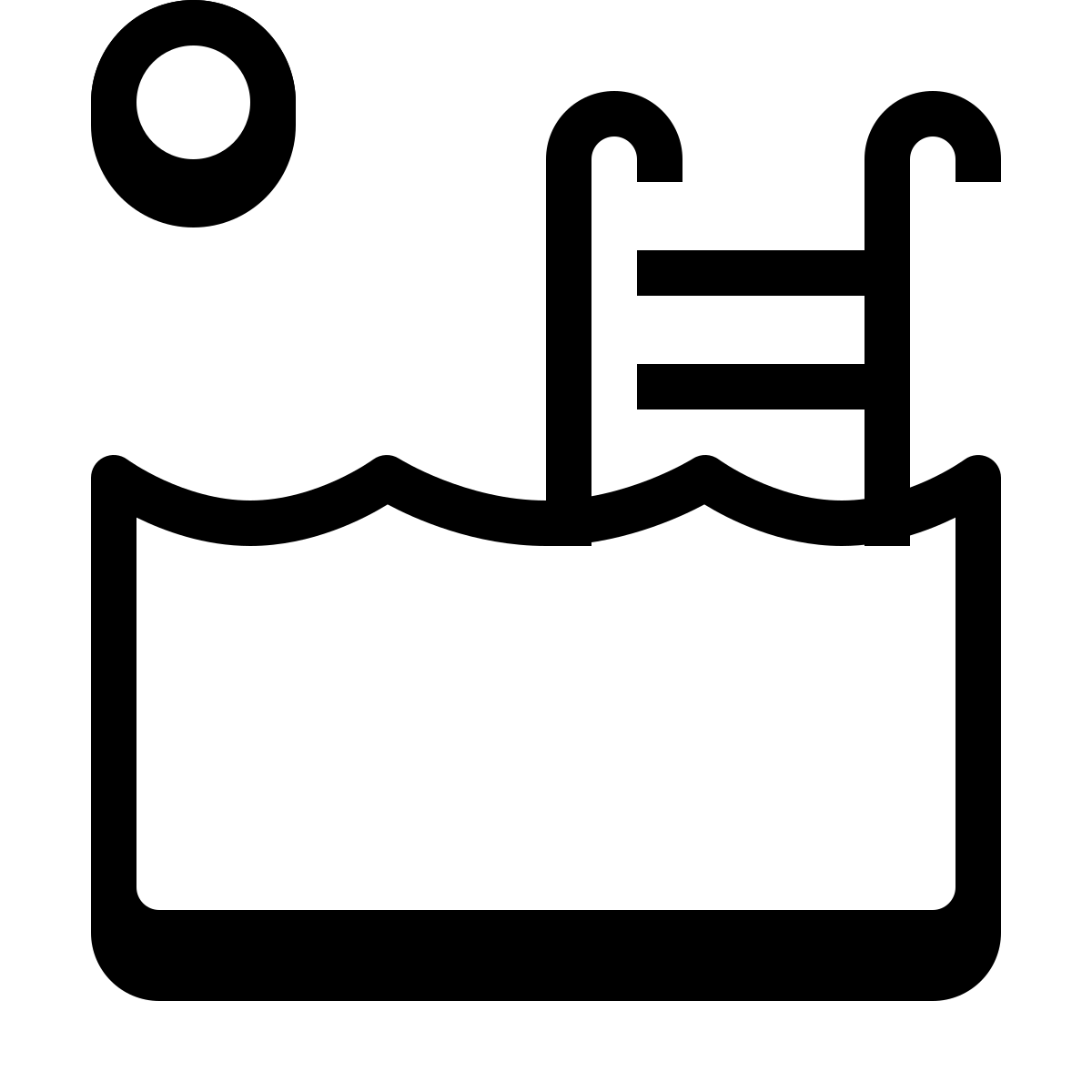 badges style outdoor swimming pool icon