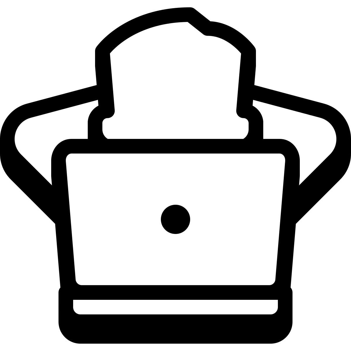 badges style relaxed working with a laptop icon