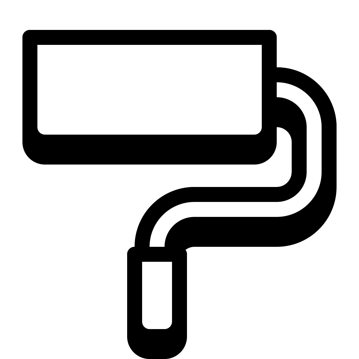 badges style roller brush icon