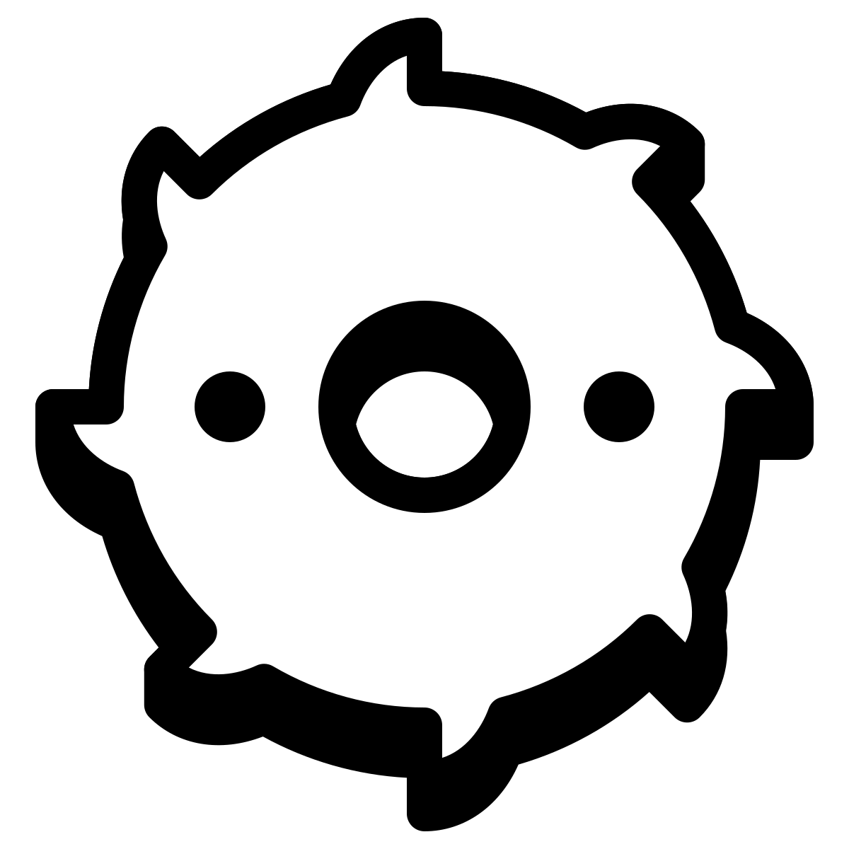 badges style saw blade icon