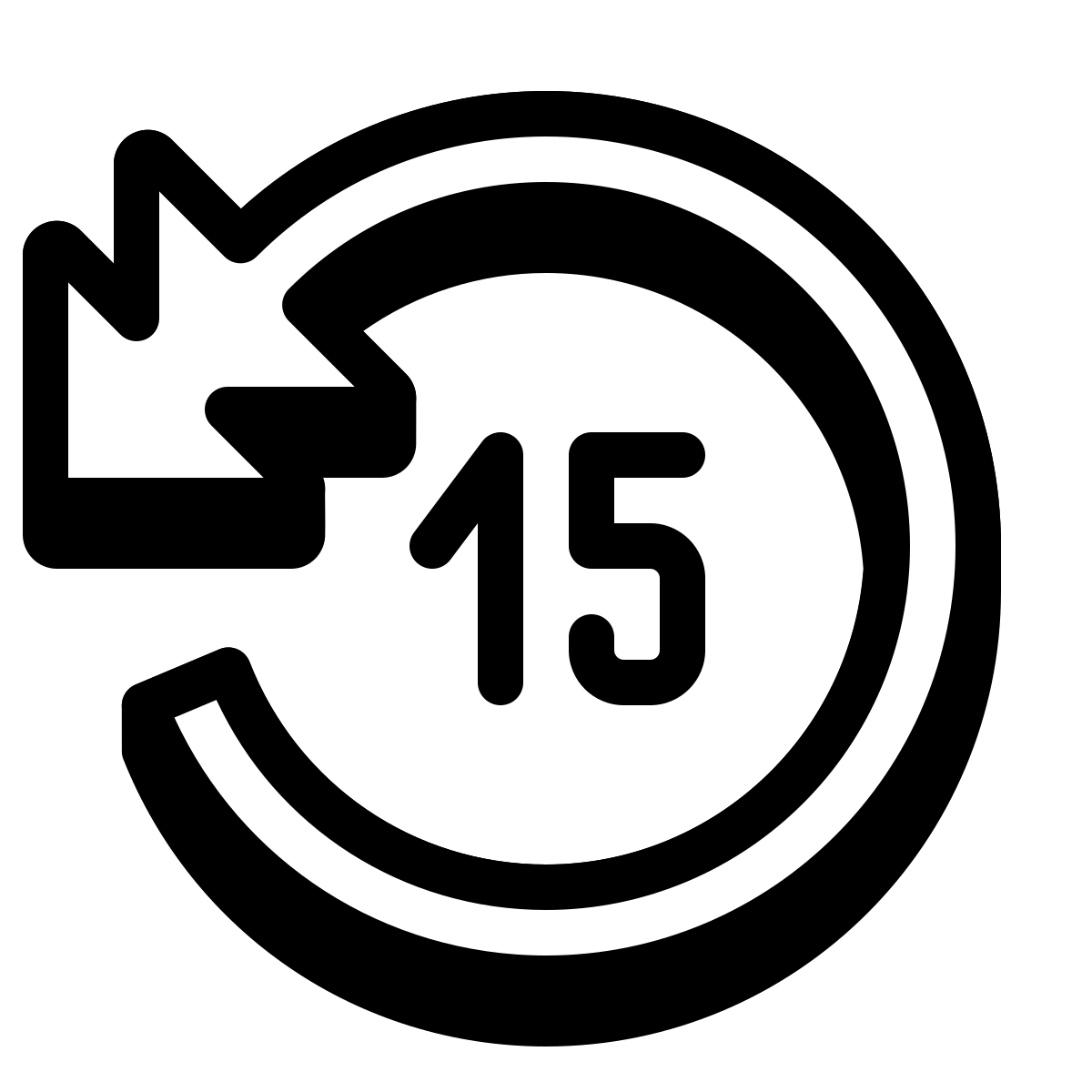 badges style skip 15 seconds back icon