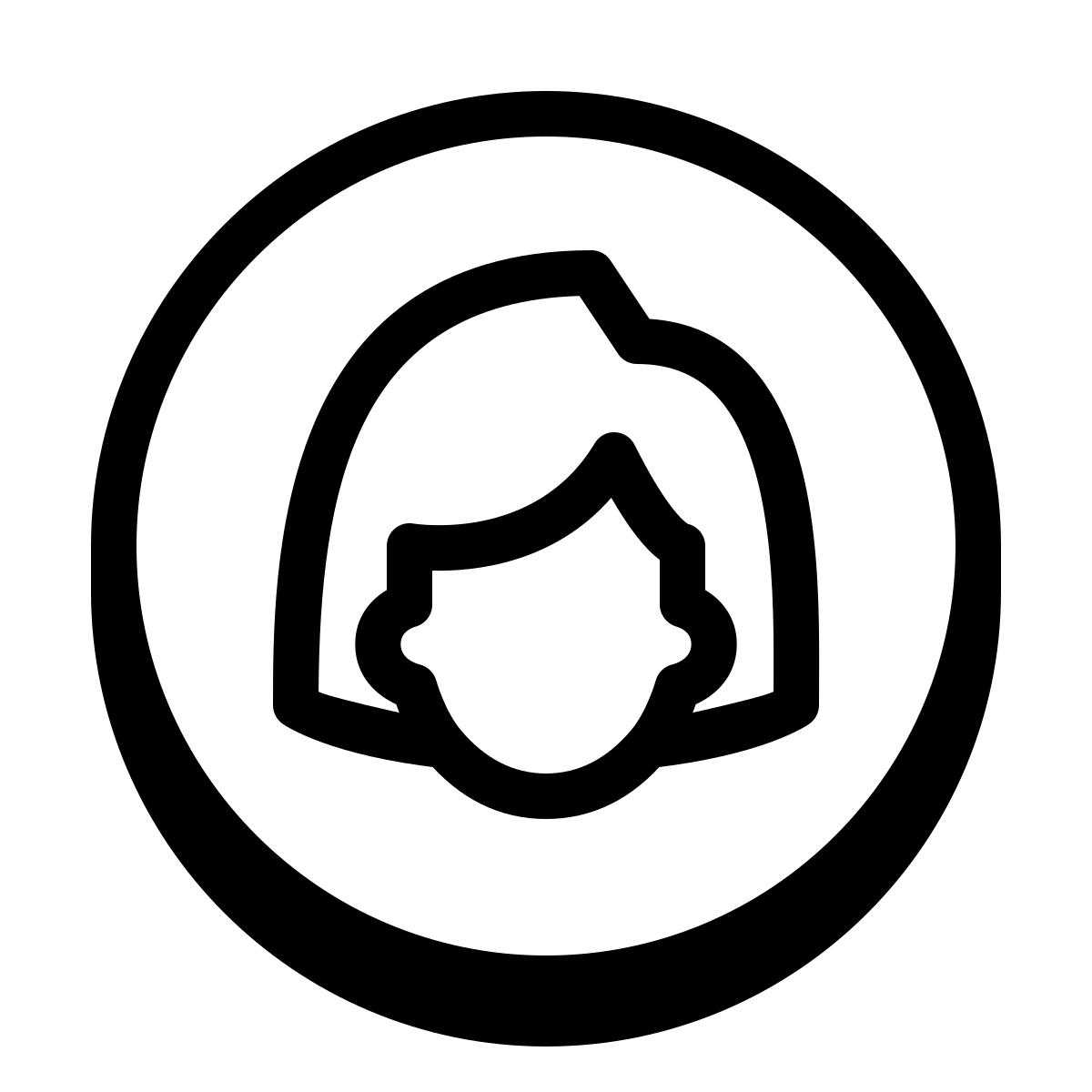 badges style user female circle icon