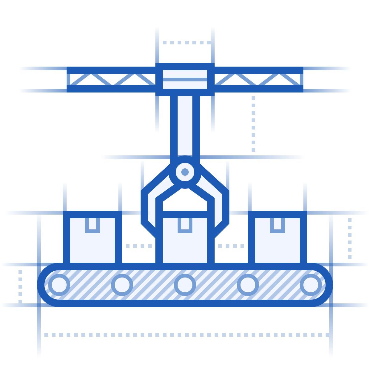 icona catena di montaggio blueprint stile