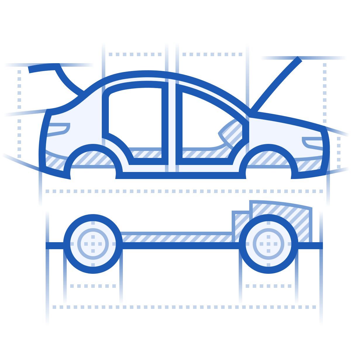icona settore automobilistico blueprint stile