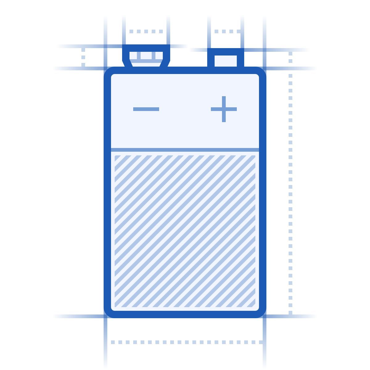 icona 9v battery blueprint stile