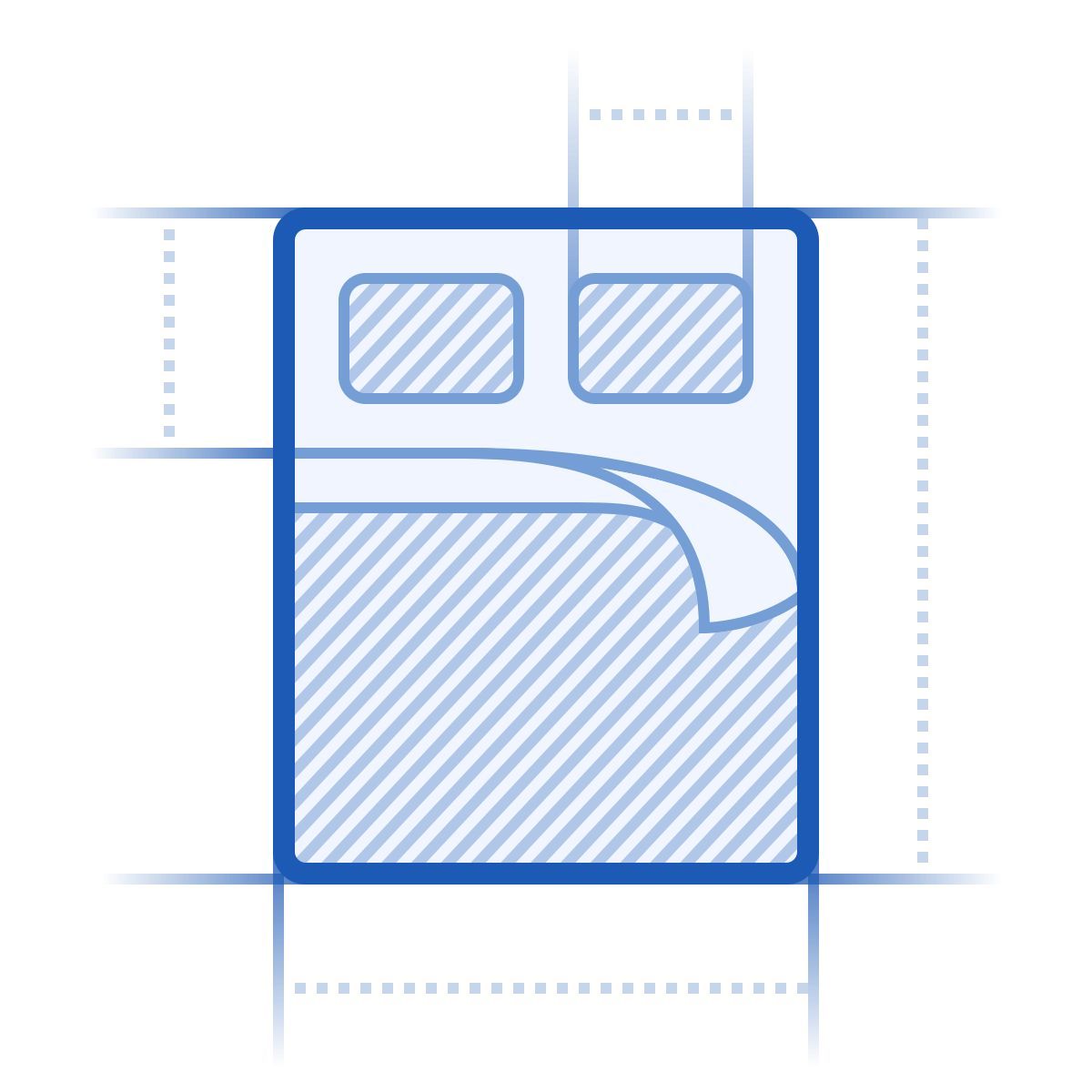 blueprint style dimensione del letto icon