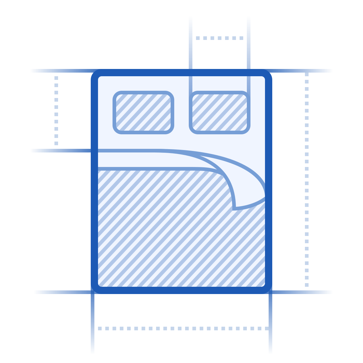 blueprint style bed size icon