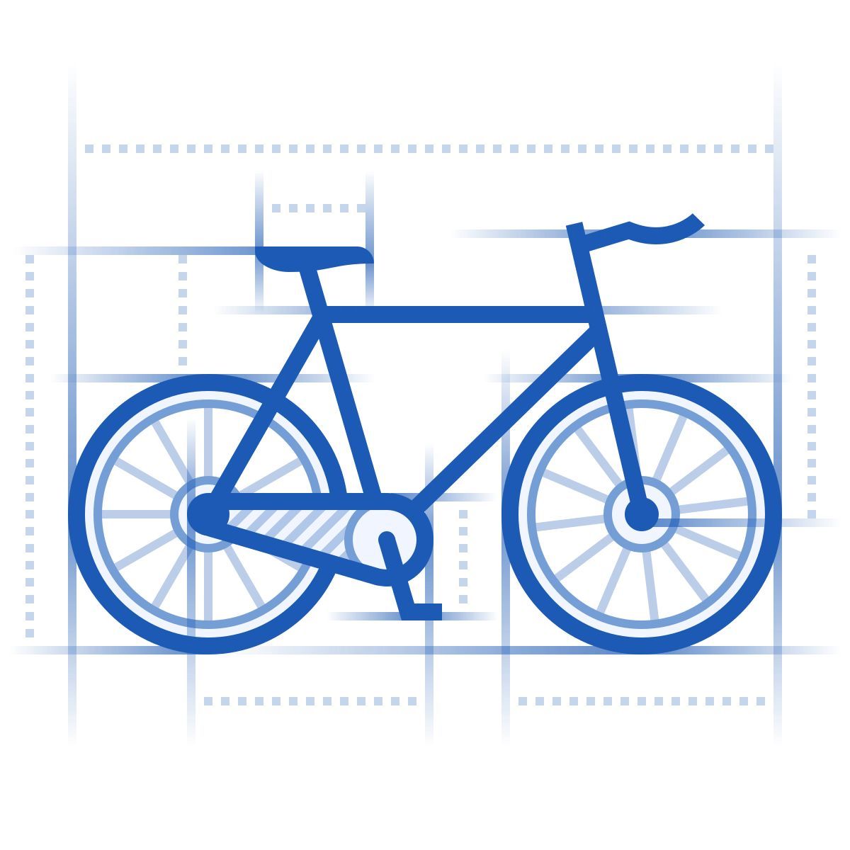 blueprint 风格 自行车 图标