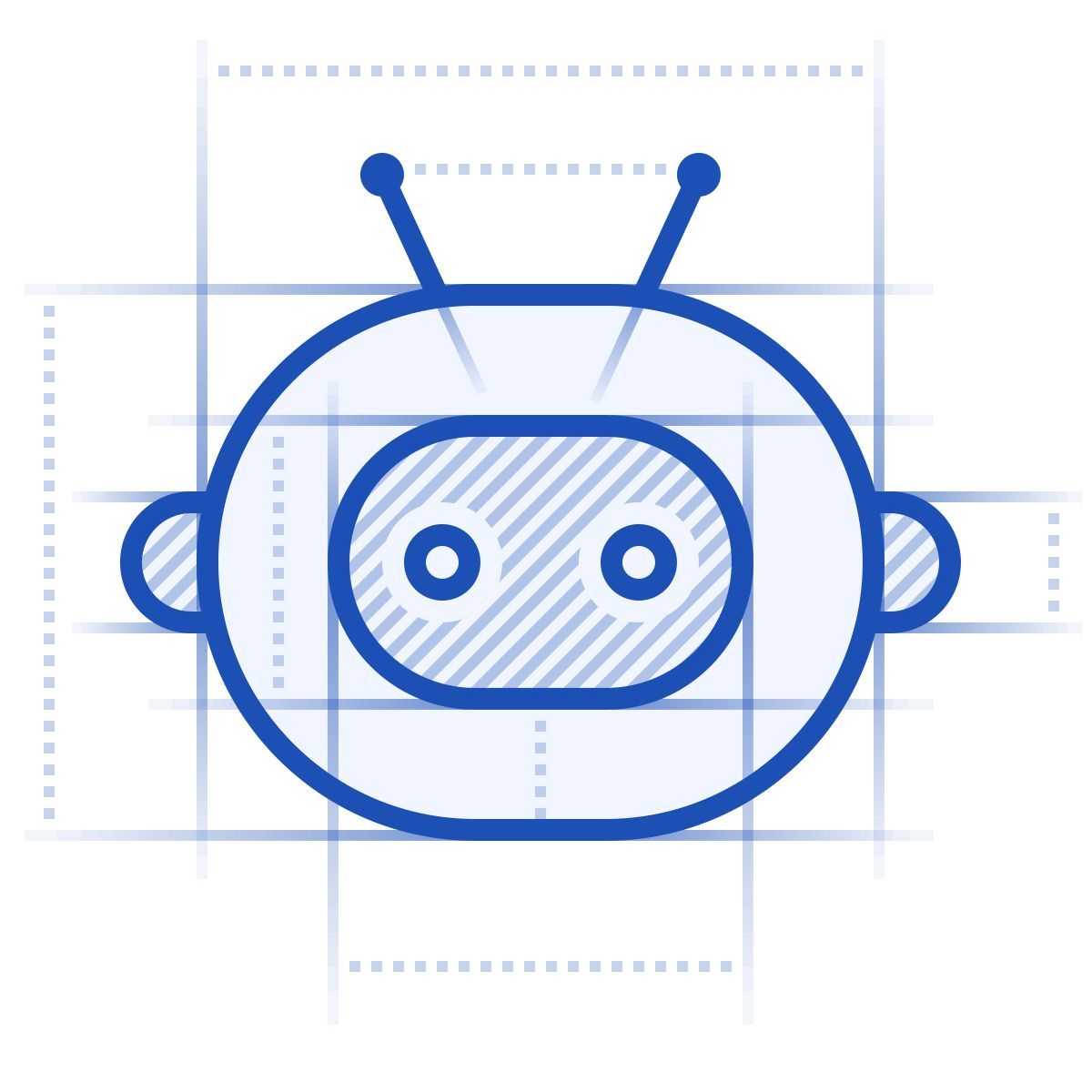 icône robot blueprint style