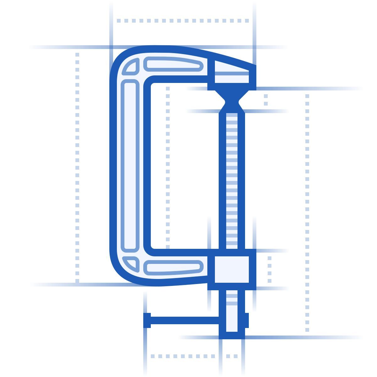 icona c clamp blueprint stile