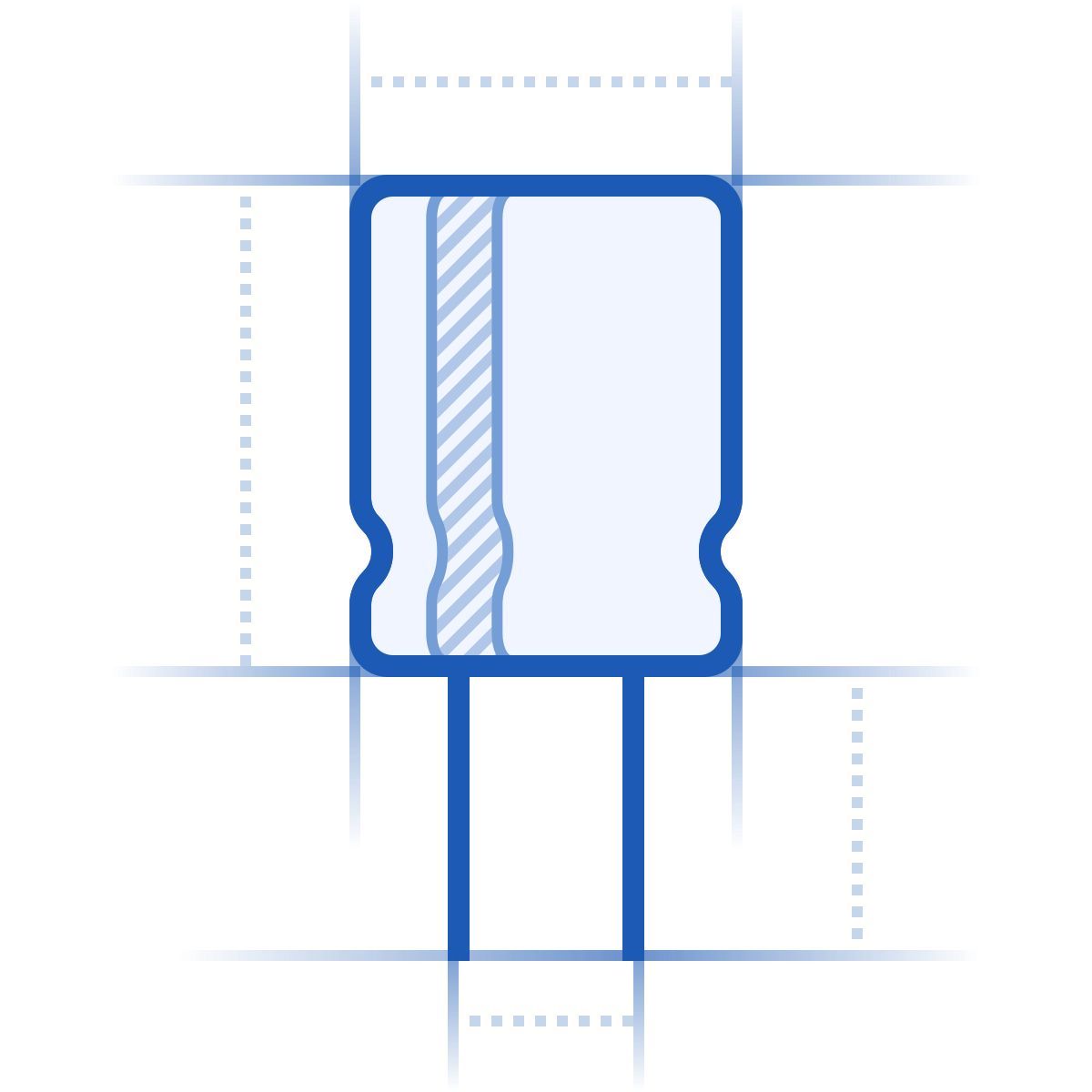 icône condensateur blueprint style