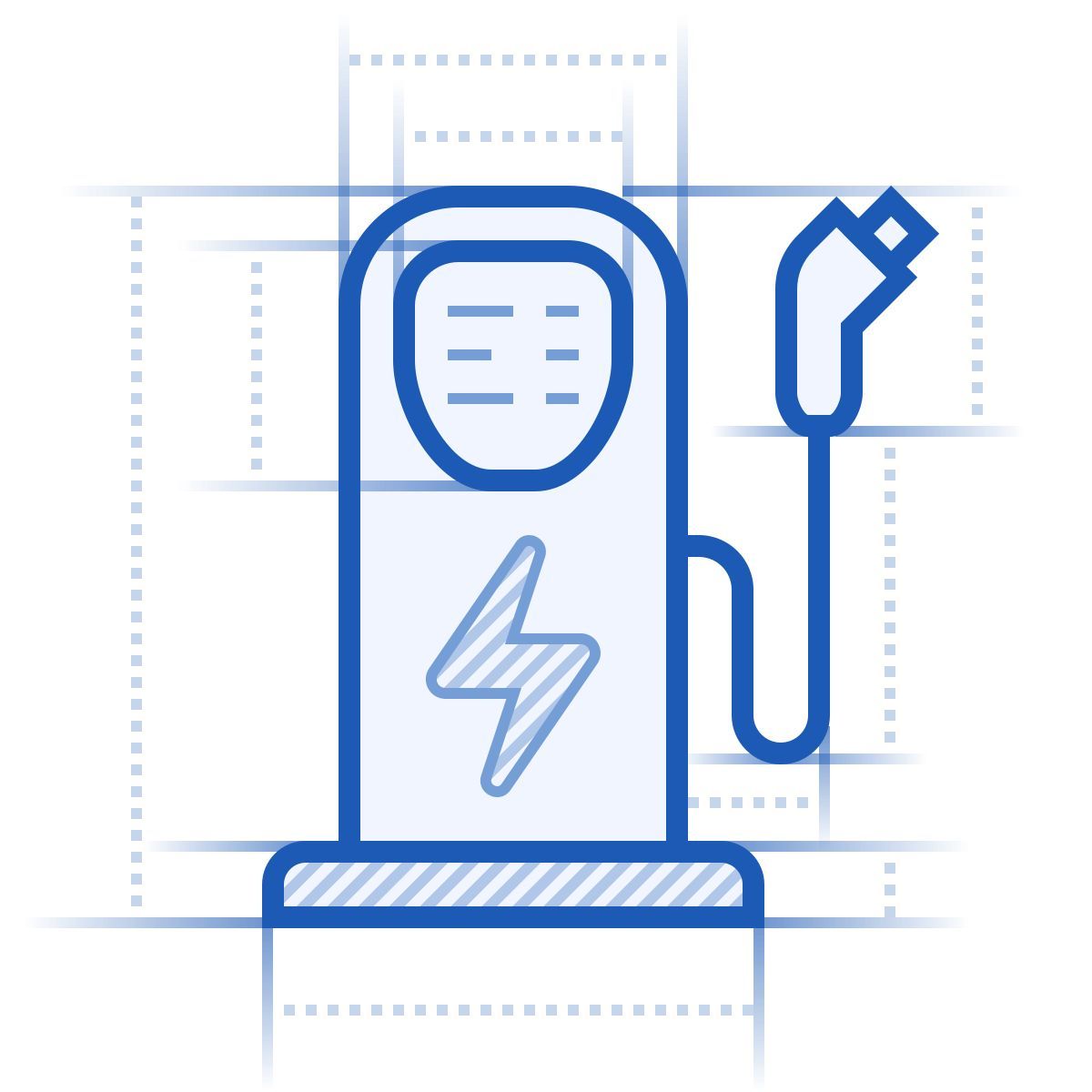 blueprint style charging station icon
