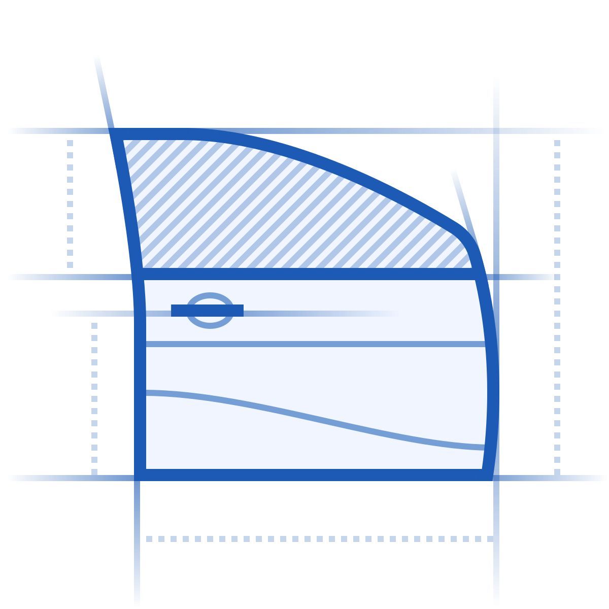 blueprint style puerta de automóvil icon