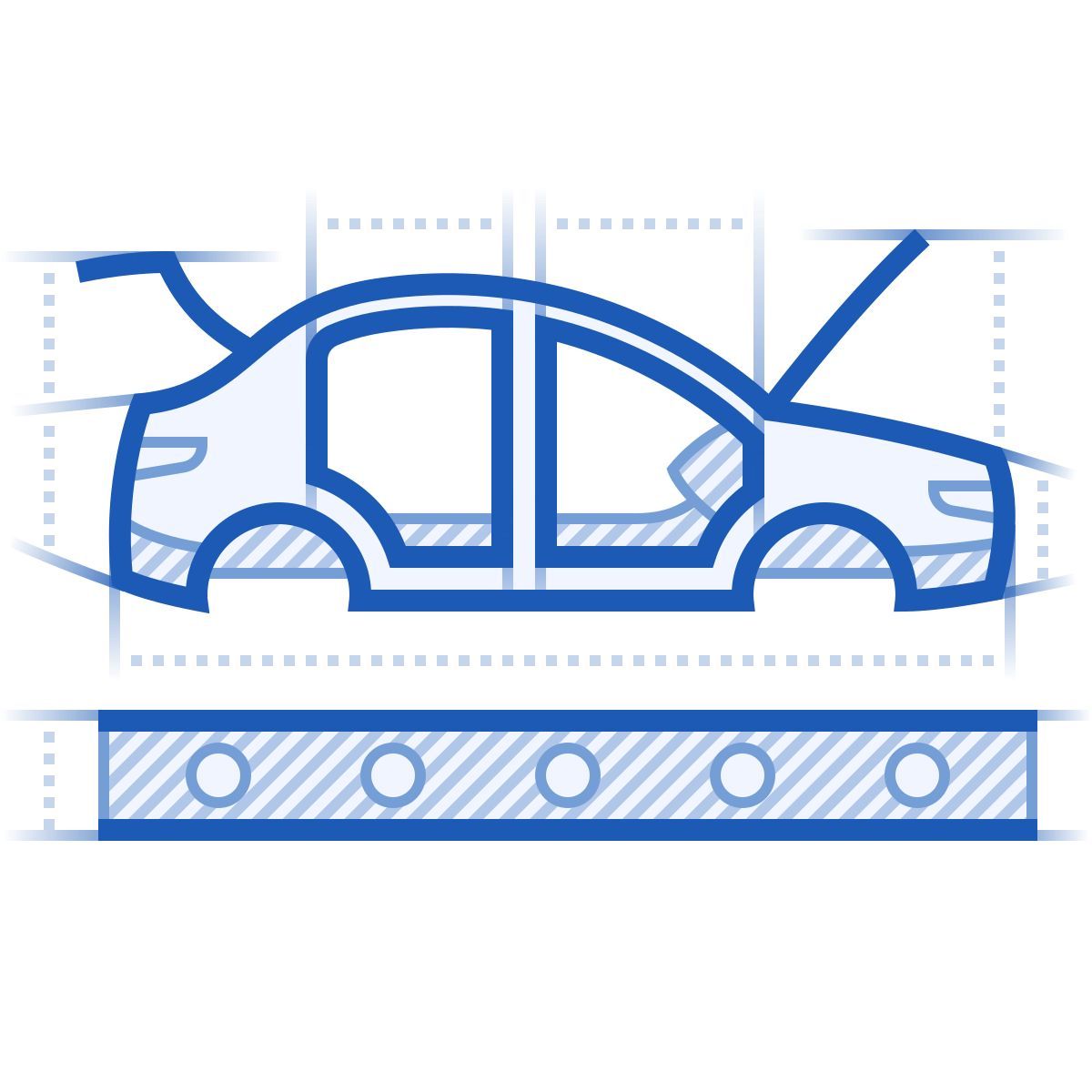icona car production blueprint stile