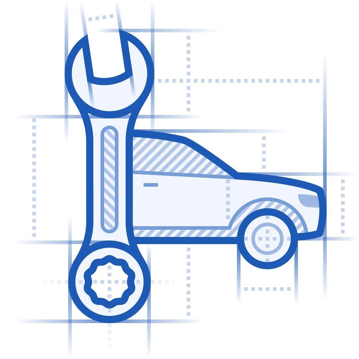 icona servizio auto blueprint stile