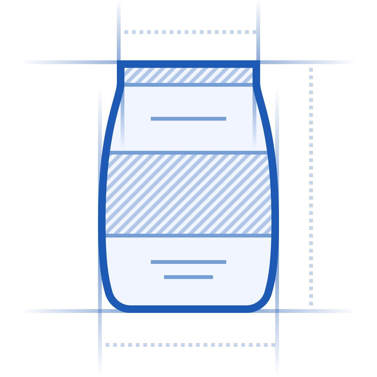 blueprint style cement bag icon