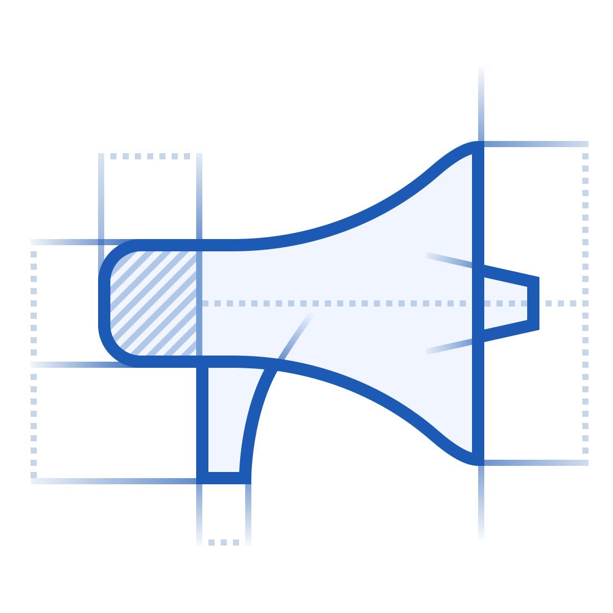 blueprint style 광고하는 icon