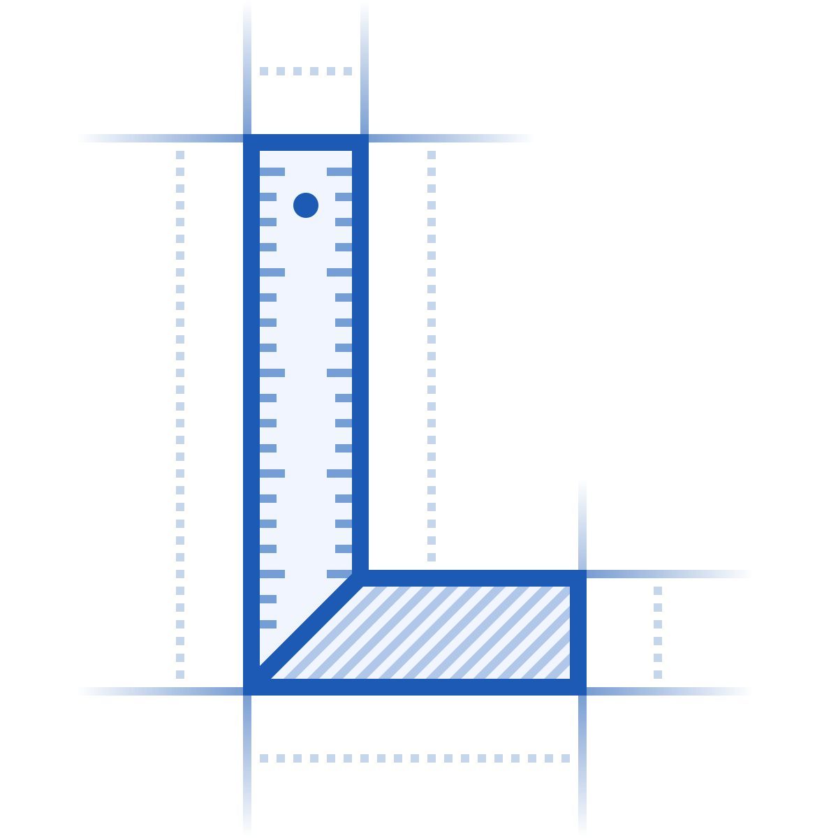 blueprint style construction carpenter ruler icon