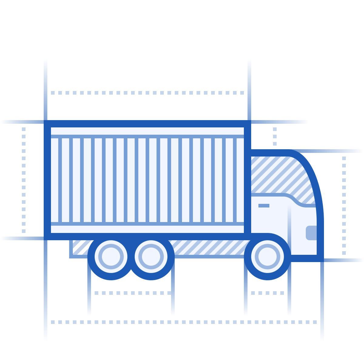 blueprint style camion container icon