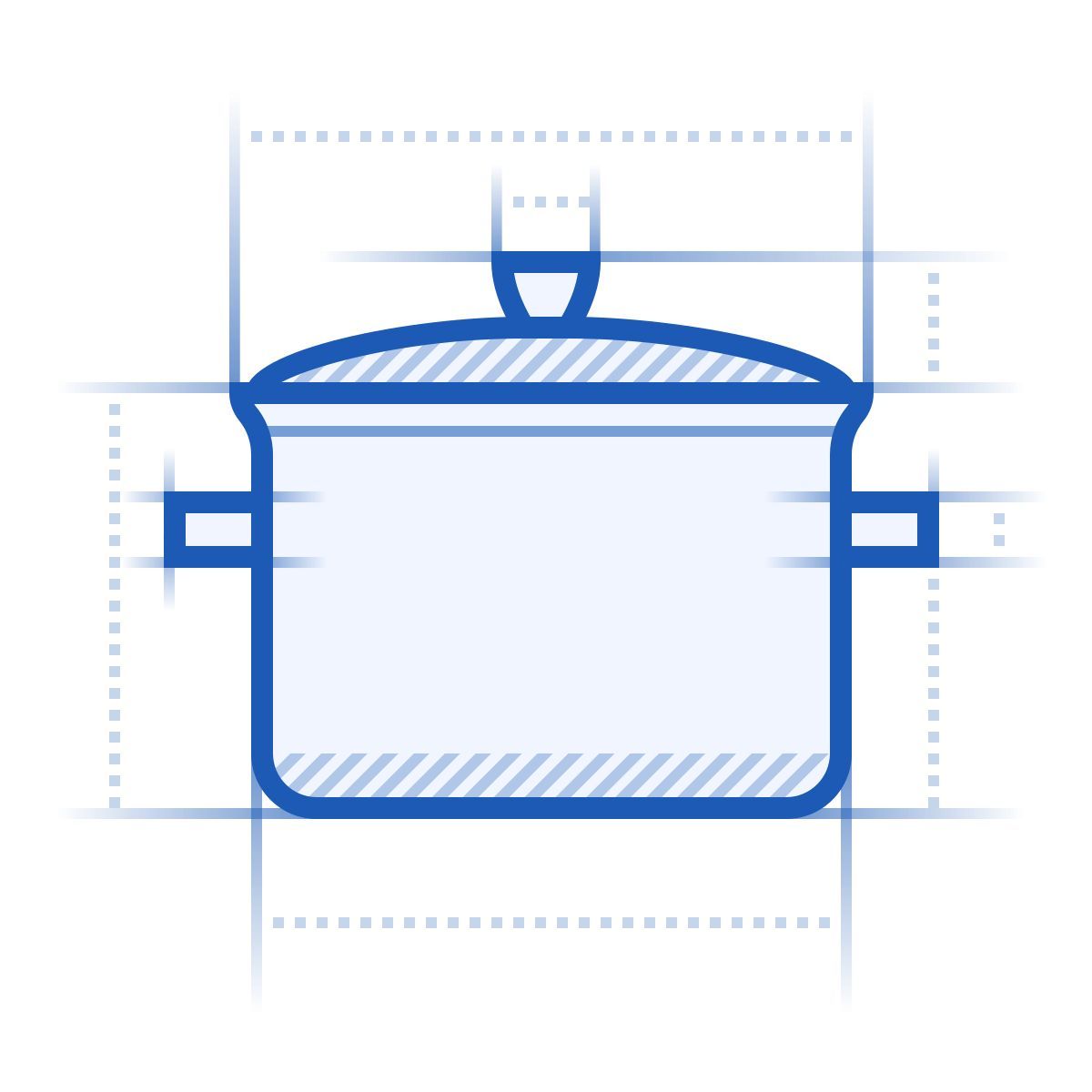 blueprint style kochtopf icon