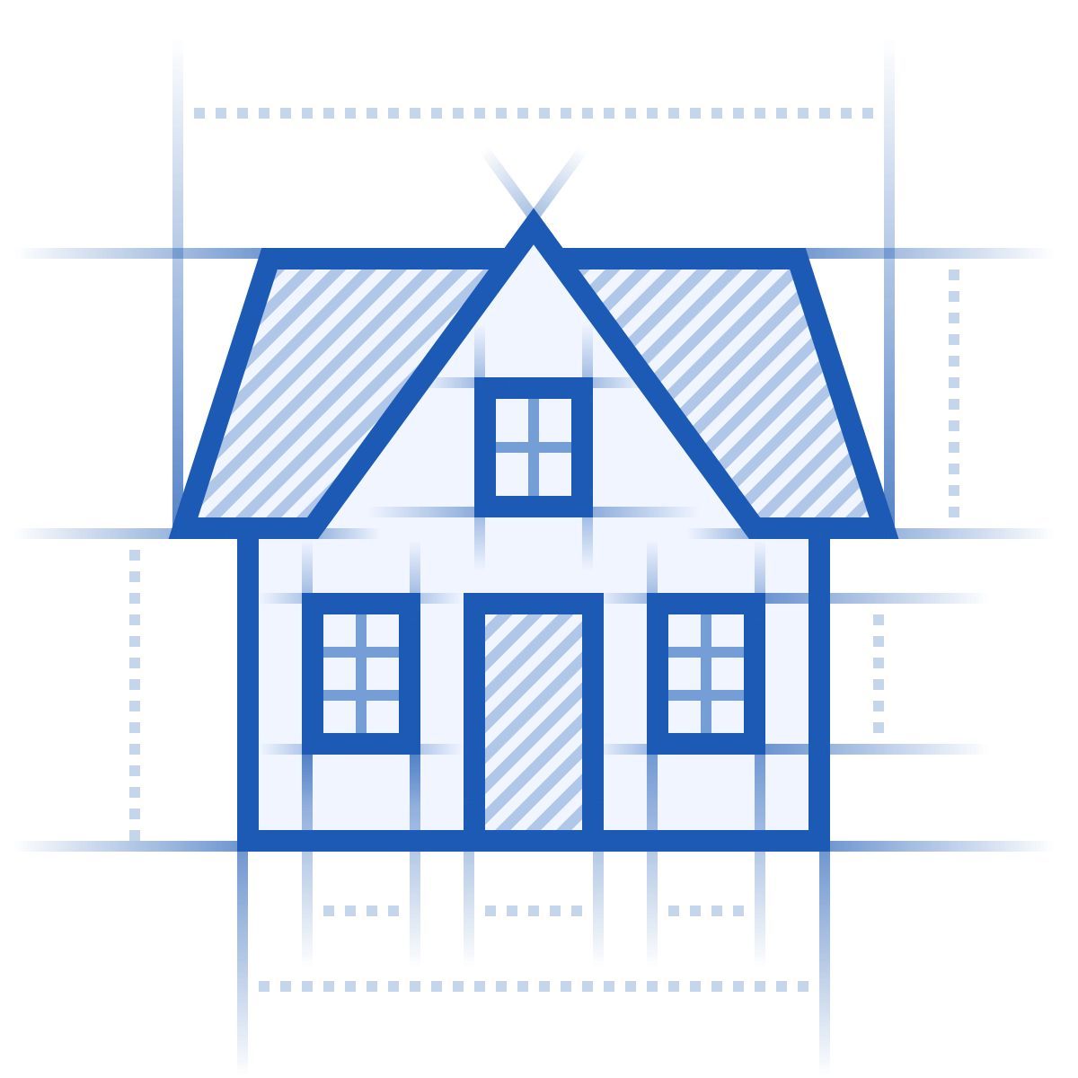 blueprint style chalé icon