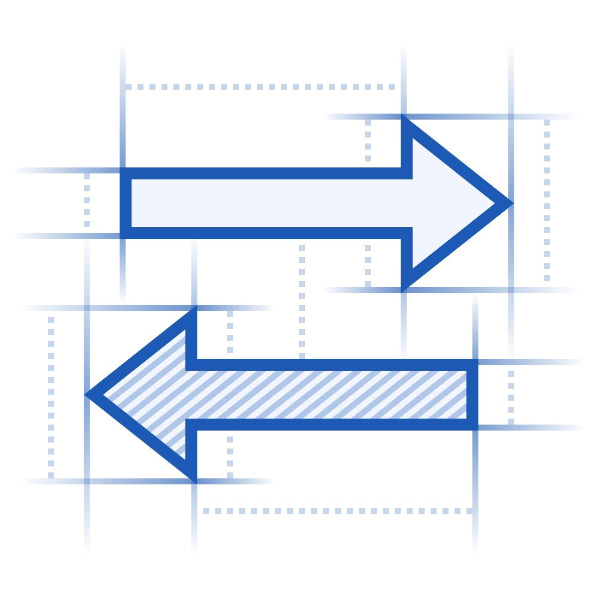 blueprint style données dans les deux directions icon