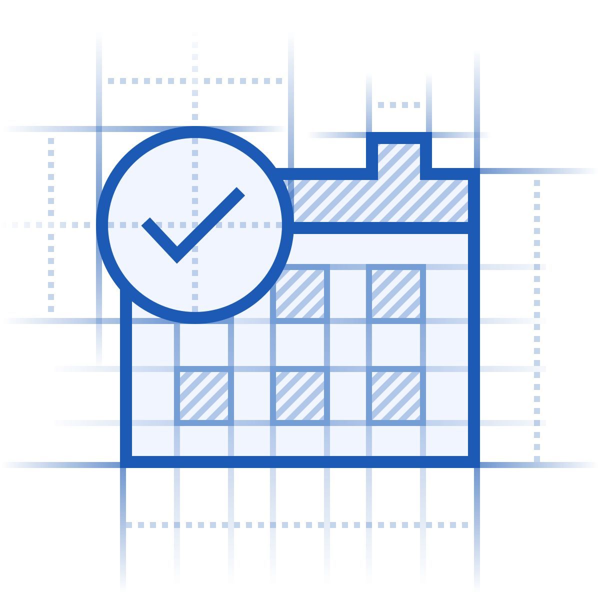 blueprint style date checked icon