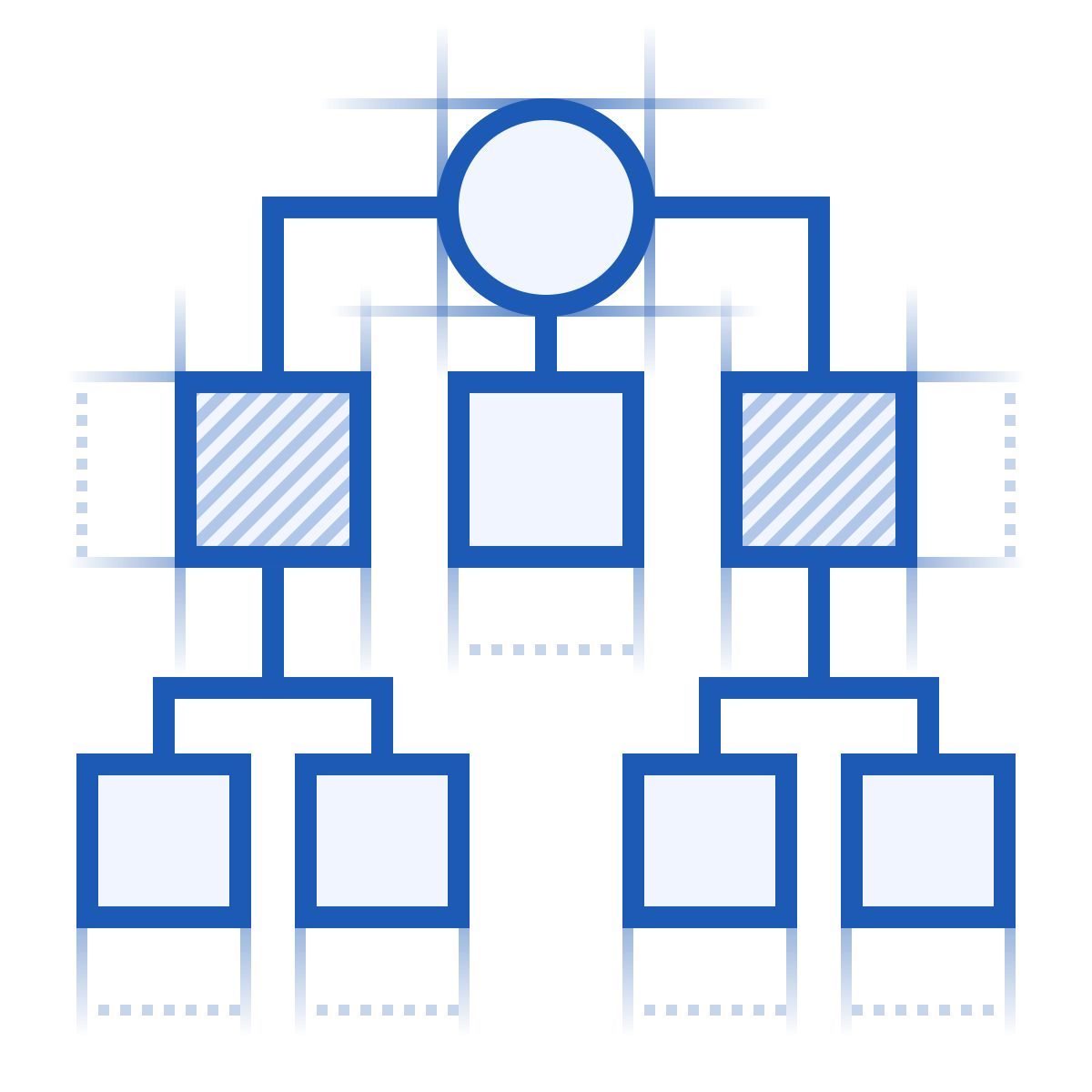 icona decision tree blueprint stile
