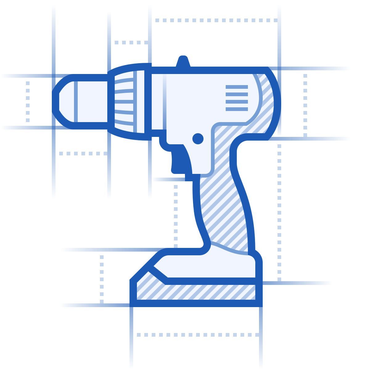 blueprint style drill driver icon