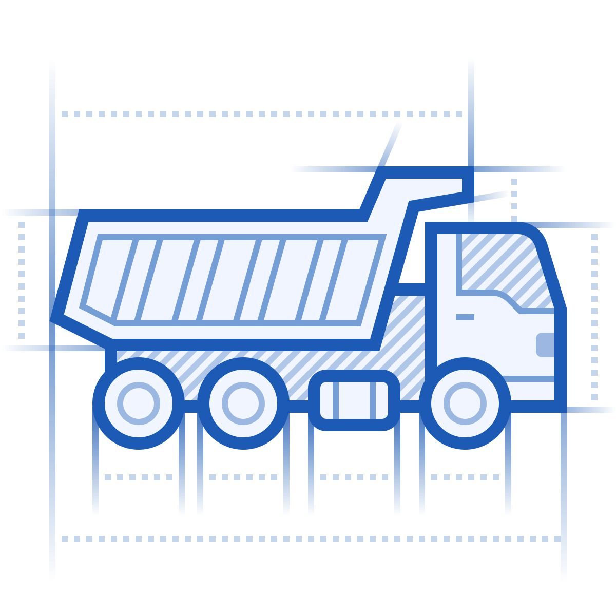 blueprint style camion della spazzatura icon
