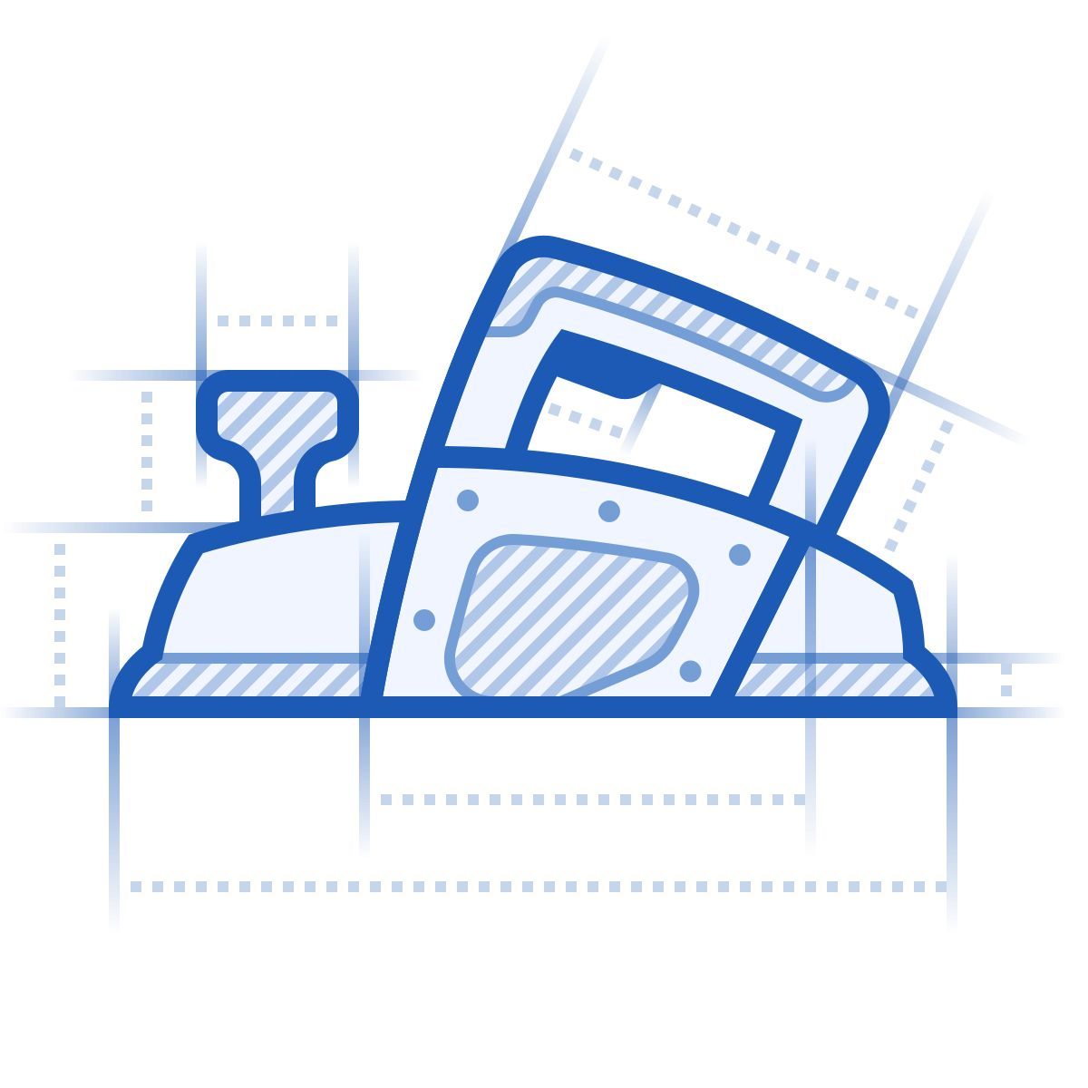 blueprint style electric planer icon