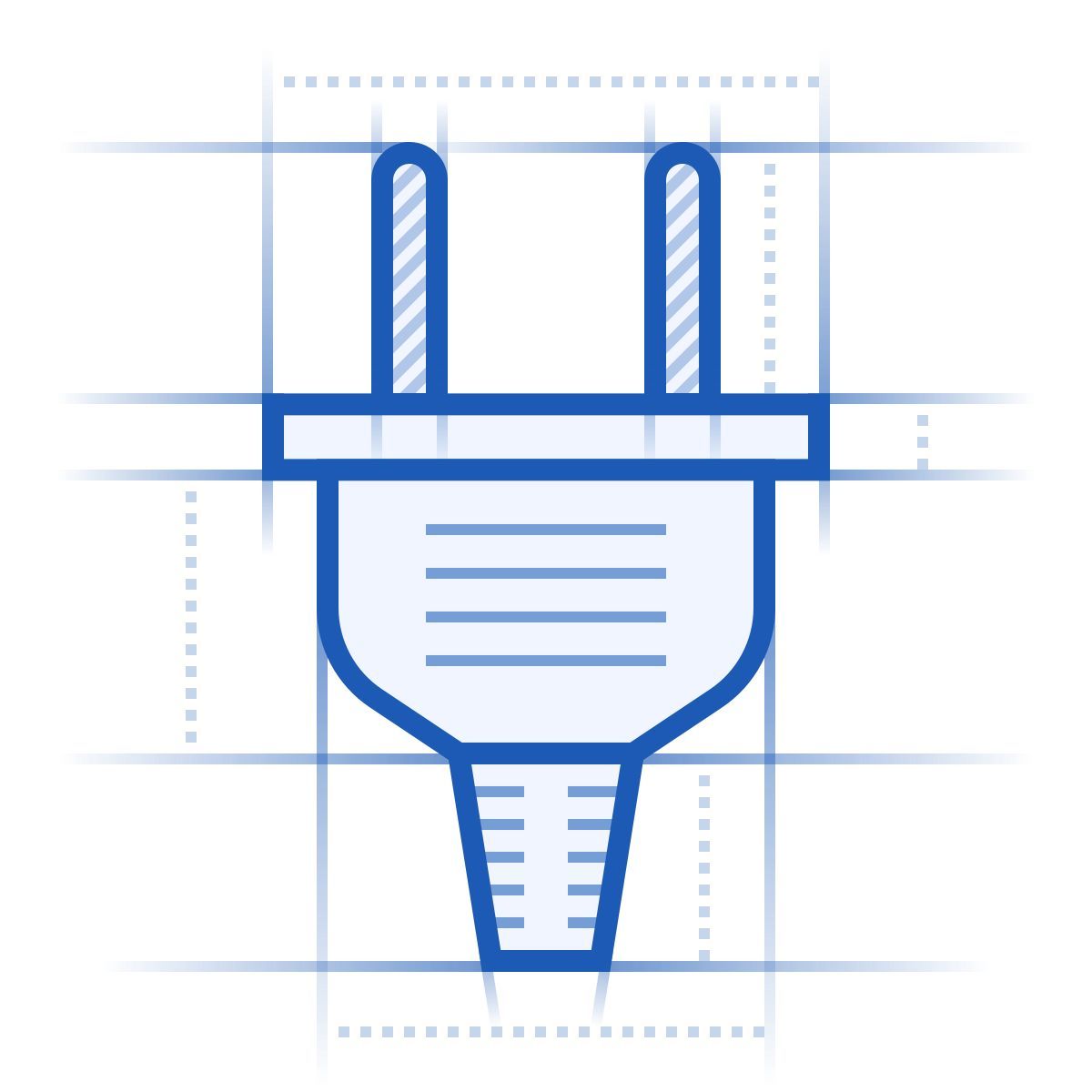 blueprint style elektrisch icon